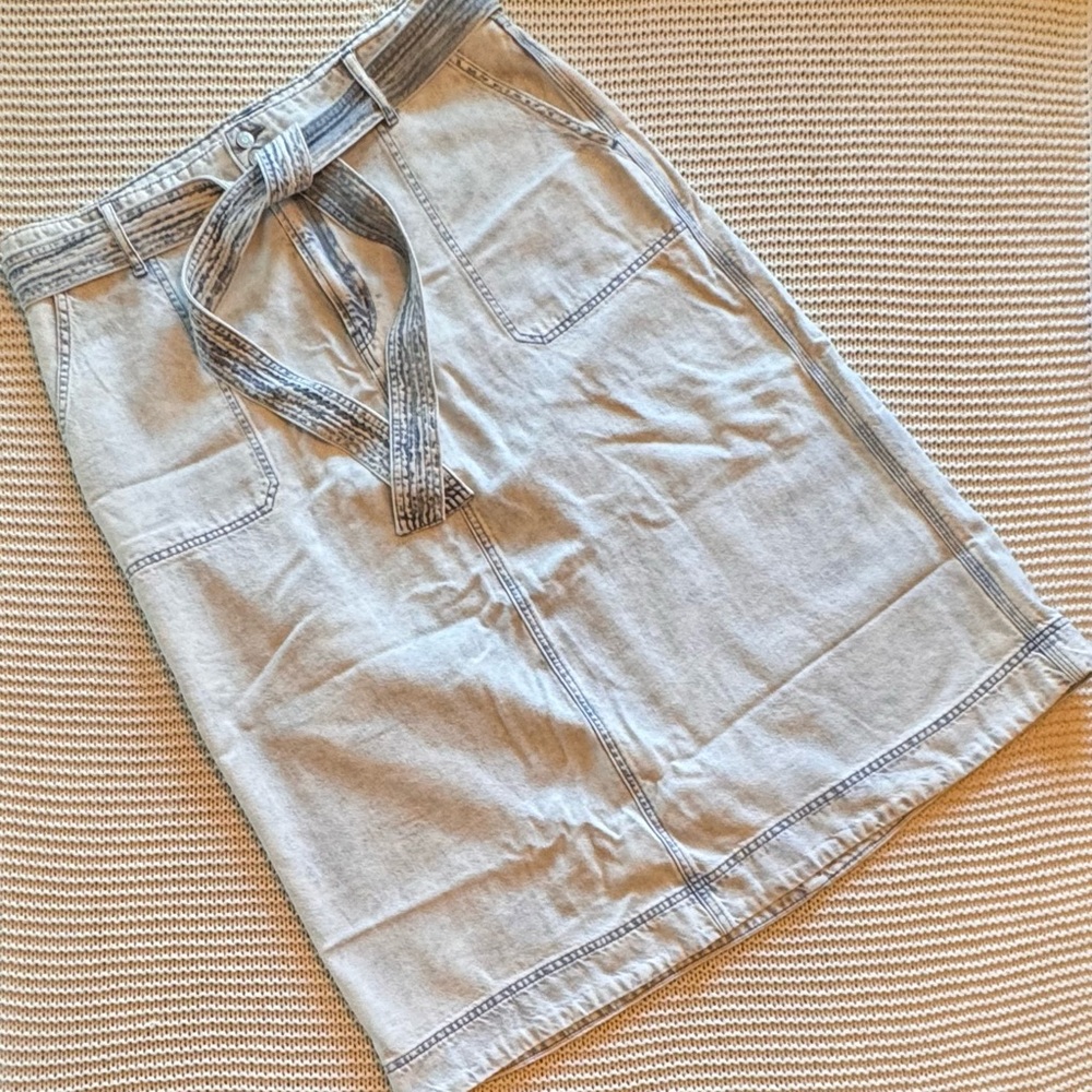 Soft Denim Pencil Skirt with belt from Gap.
